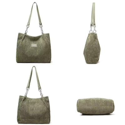 Yara™ | Anspruchsvolle Tasche aus geripptem Veloursstoff