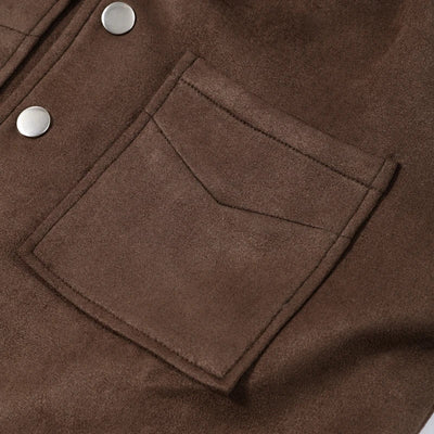 Karis | Damen Übergangsjacke Kurz Braun Mit Knöpfen & Taschen