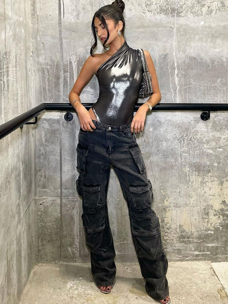 Luisa - Asymmetrischer Bodysuit Damen Trendig