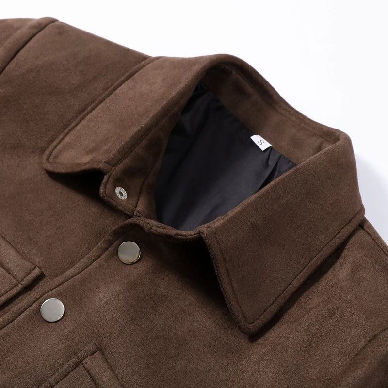 Karis | Damen Übergangsjacke Kurz Braun Mit Knöpfen & Taschen