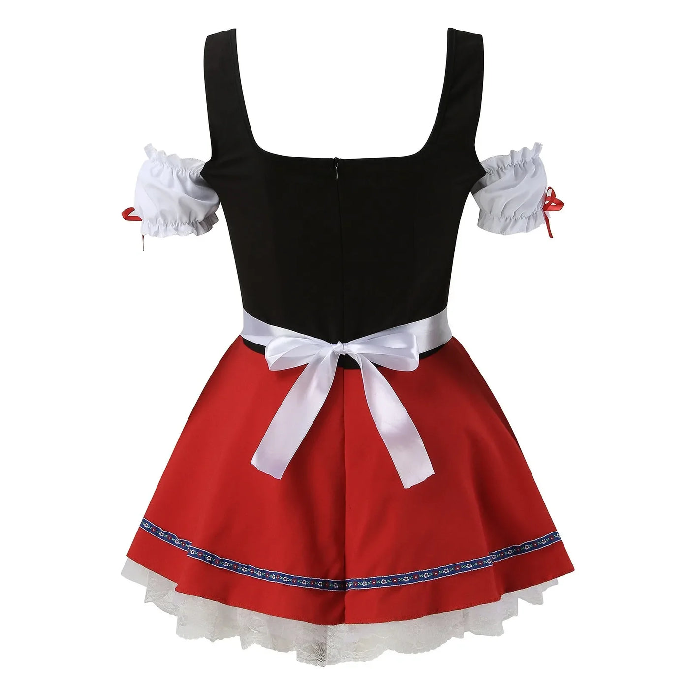 Damen Mini Rot Oktoberfest Dirndl Kleid