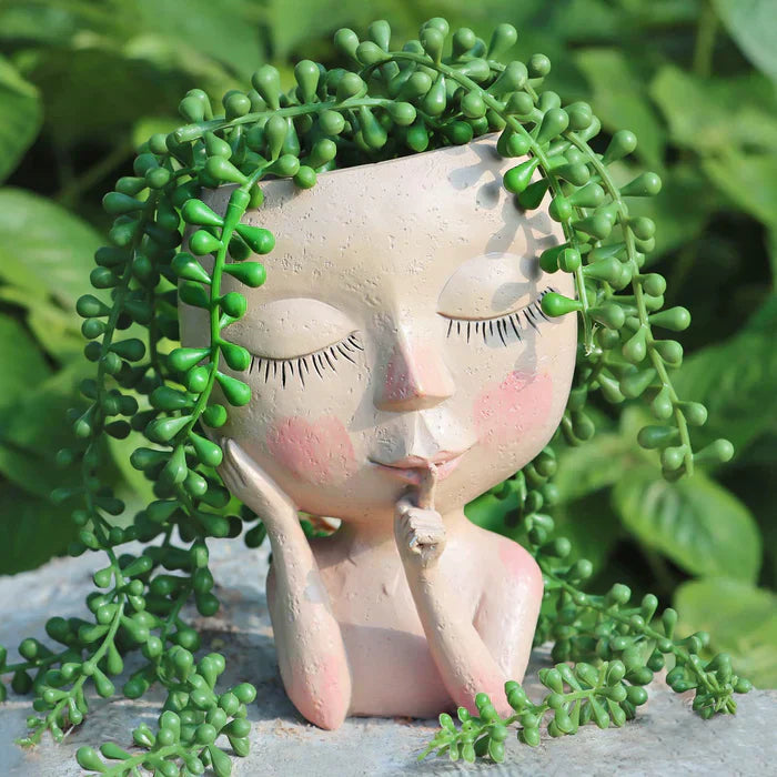 GardenCharm™ – Kunstvolle Lady Face Pflanzenvase