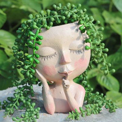 GardenCharm™ – Kunstvolle Lady Face Pflanzenvase