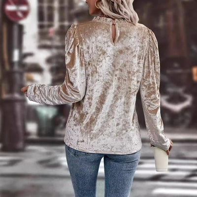 Langarmshirt | Samtige Optik | Elegant & Modern