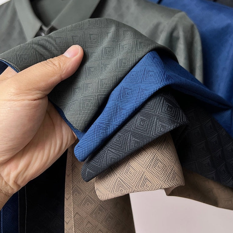 Herren Seide Polo mit Muster - luxuriös und komfortabel