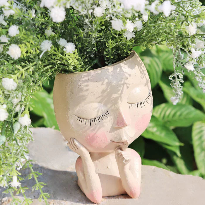 GardenCharm™ – Kunstvolle Lady Face Pflanzenvase