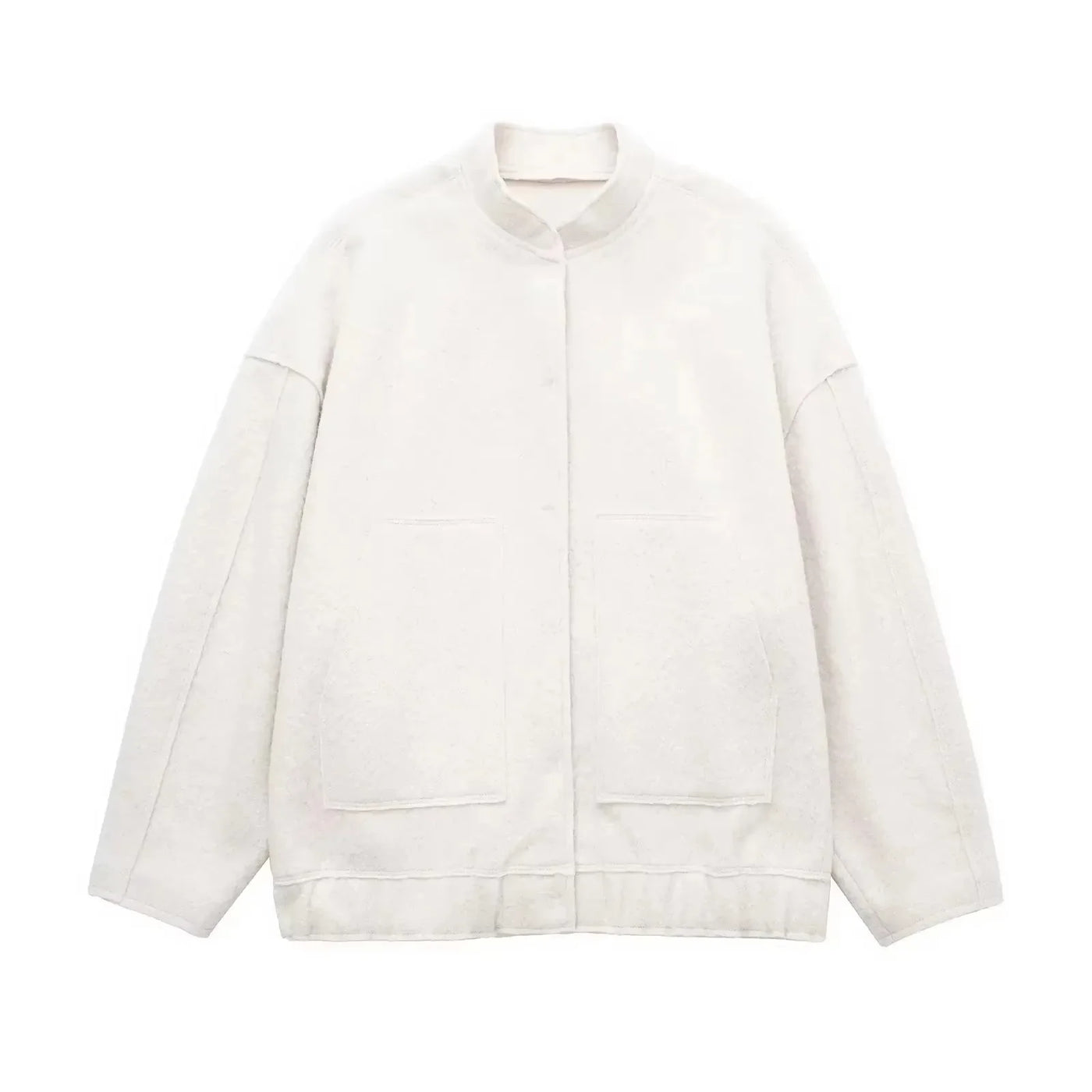 Melissa | Oversized Bouclé-Jacke mit Druckknöpfen