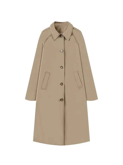 Farah | Langer Trenchcoat Mit Karofutter