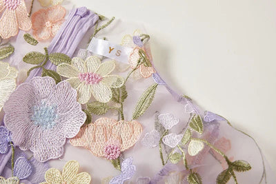 Chinny - Boho-Transparentes, besticktes Kleid