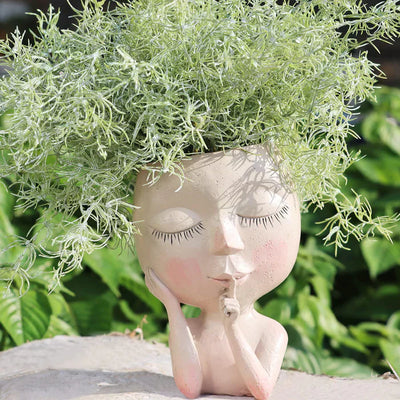 GardenCharm™ – Kunstvolle Lady Face Pflanzenvase