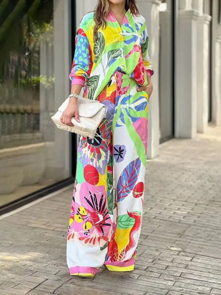 Zweiteiler mit Print | Weite Hose | Moderner Statement-Look