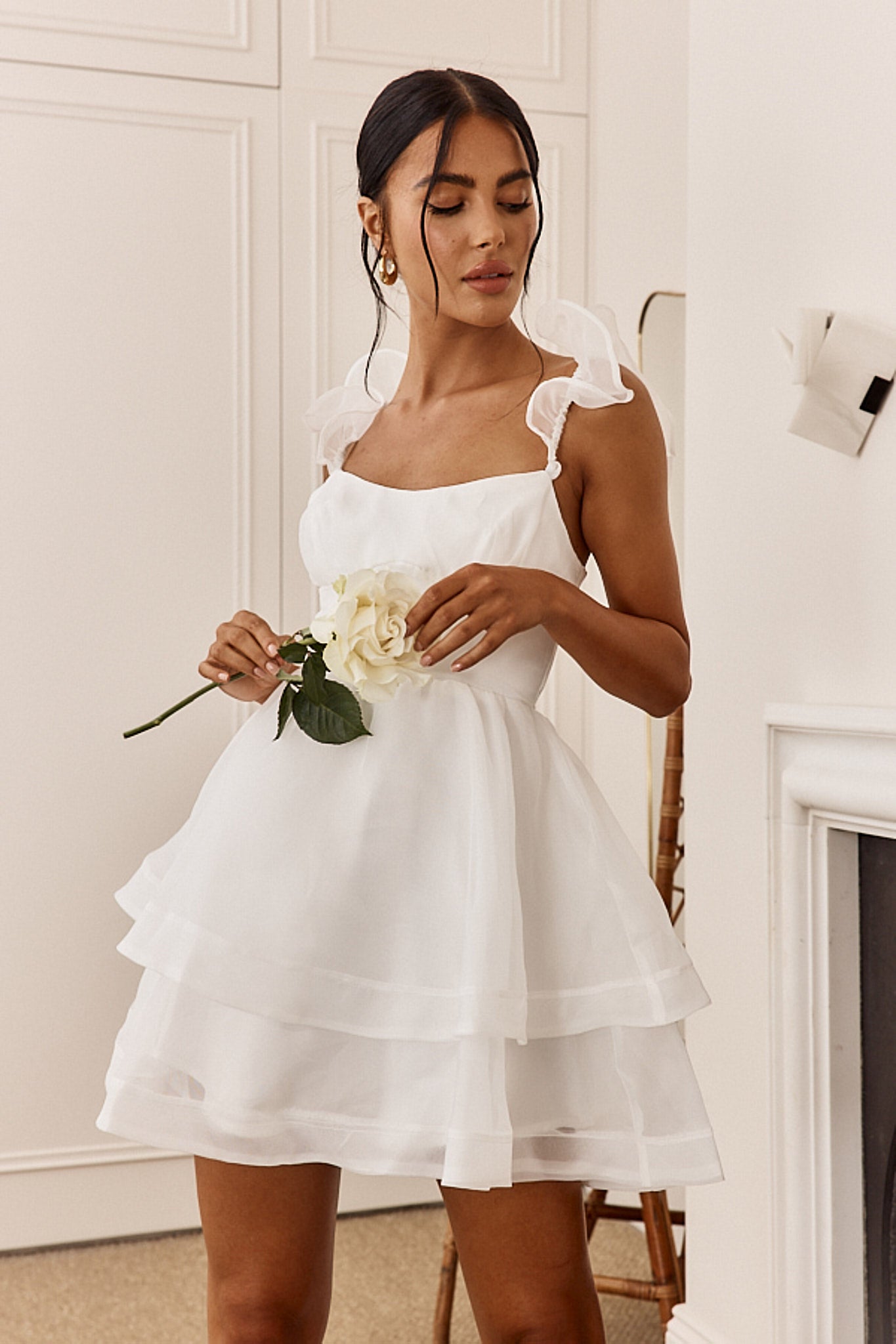 Sonnenschein Rüschen Minikleid