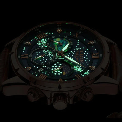 Elegante Herren Mondphasen Armbanduhr