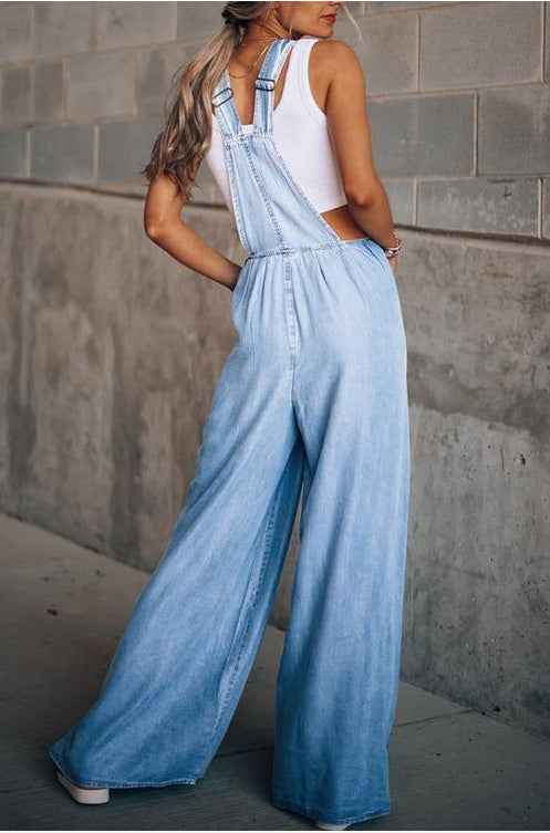 Zelda - Lässig Geschnittener Denim-Jumpsuit Chic