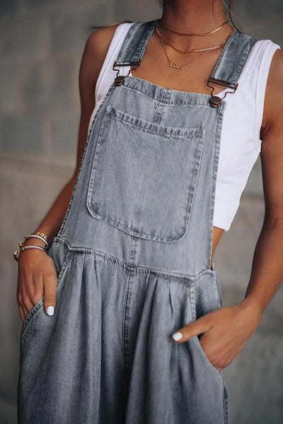 Zelda - Lässig Geschnittener Denim-Jumpsuit Chic