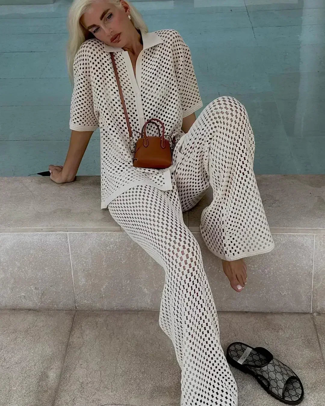 Gehäkeltes Zweiteiler-Set | Lockerer Schnitt | Strandtauglich & Elegant