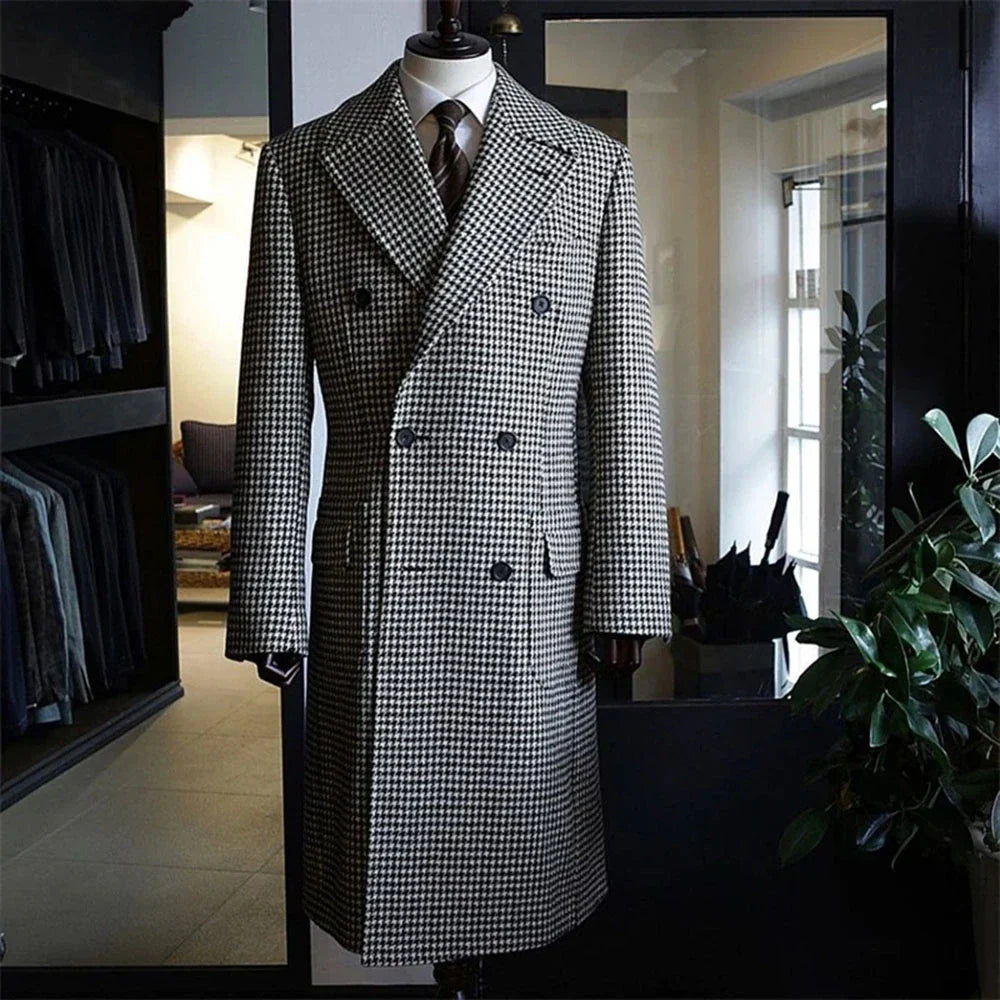 Bruno™ | Hahnentritt-Trenchcoat