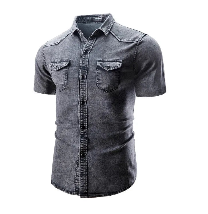Sean – Kurzärmeliges Hemd Aus Jeansstoff Mit Taschen