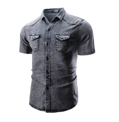 Sean – Kurzärmeliges Hemd Aus Jeansstoff Mit Taschen