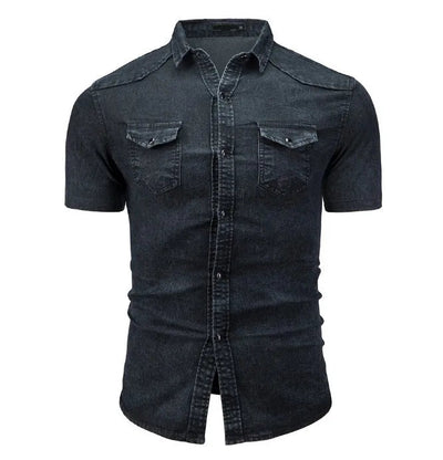 Sean – Kurzärmeliges Hemd Aus Jeansstoff Mit Taschen