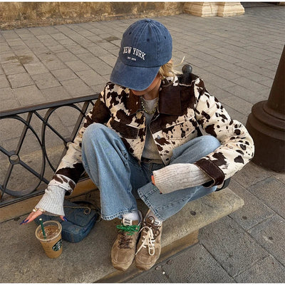 Aylin | Kurzjacke Mit Kuhmuster