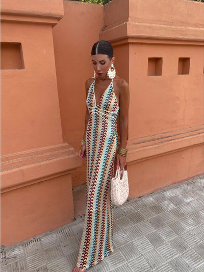 Serena™ | Langes Kleid mit offenem Rücken