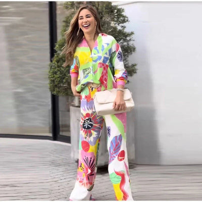Zweiteiler mit abstraktem Print | Farbenfroh & Lässig | Sommerlicher Statement-Look