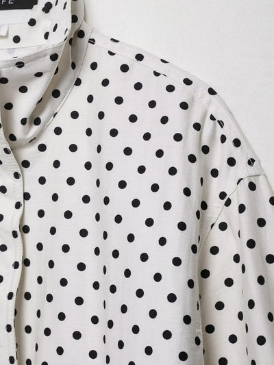Dotty | Leichte Polka-Dot-Jacke mit Stehkragen &amp; Kordelzug