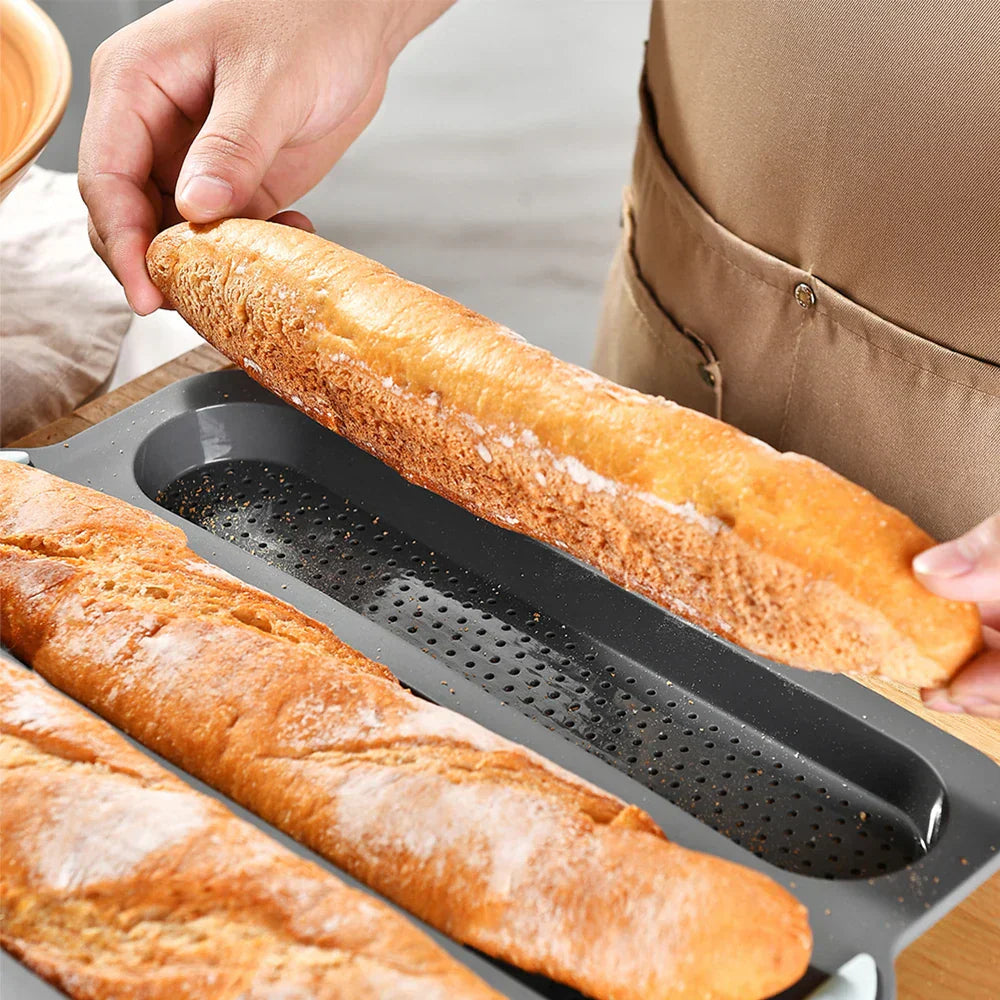 CrustyBake™ | Antihaft-Baguette-Backform aus Silikon