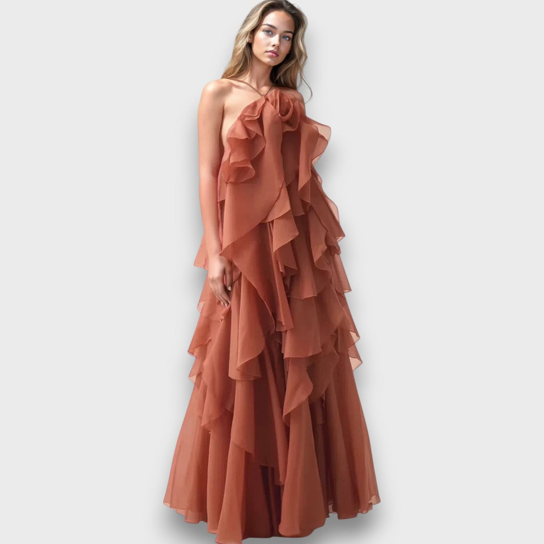 Arvella – Rüschenkleid mit Halterneck