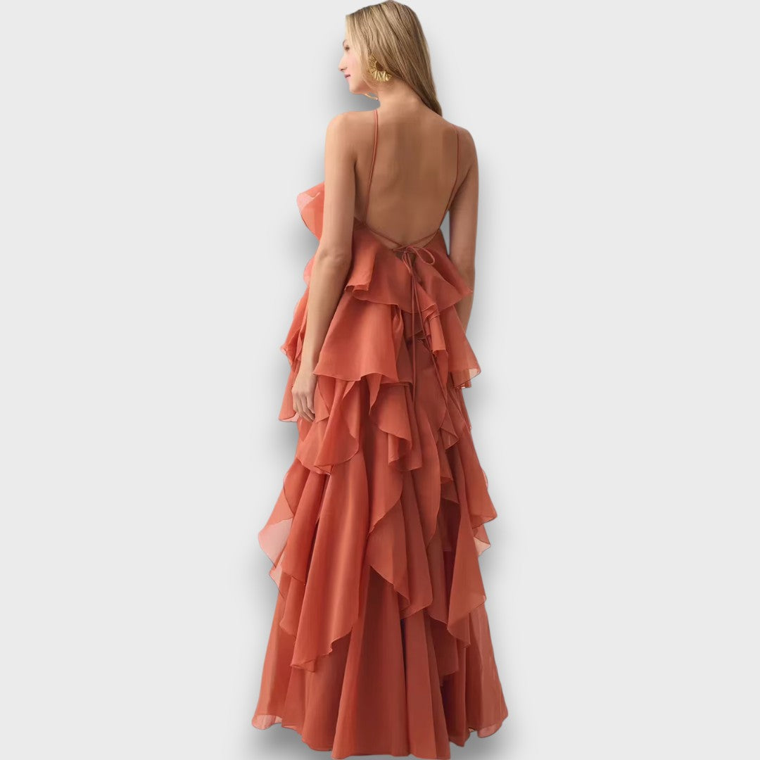 Arvella – Rüschenkleid mit Halterneck