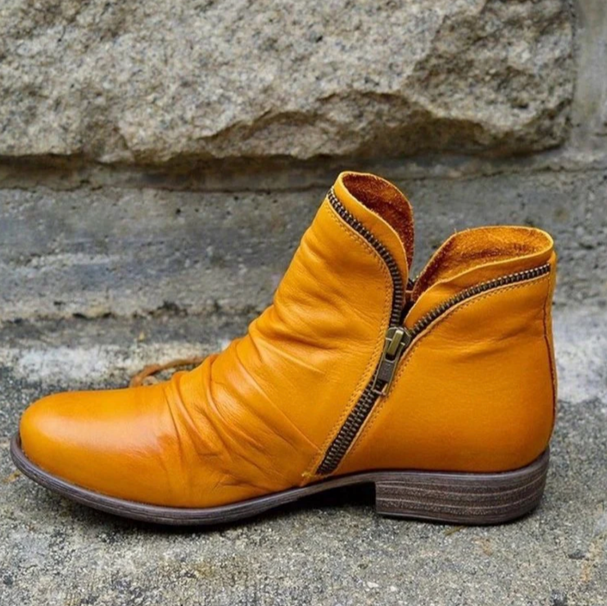 Xyrisa™ - Lederstiefel mit Reißverschluss