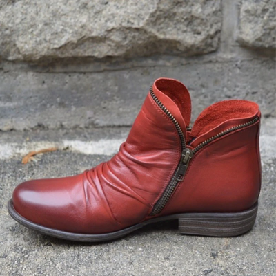 Xyrisa™ - Lederstiefel mit Reißverschluss