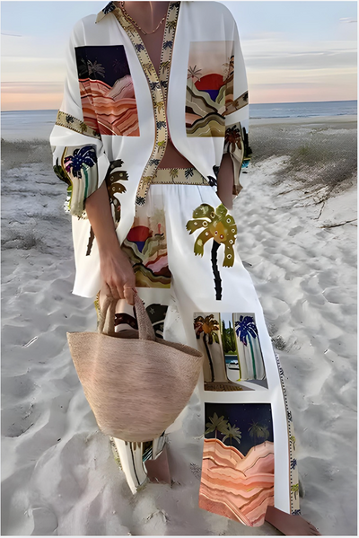 Olive - Stylisches Set mit Abgefahrenen Mustern Damen