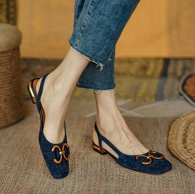 Slingback-Ballerinas mit Zierkette | Flacher Absatz | Elegante Form