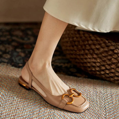 Slingback-Ballerinas mit Zierkette | Flacher Absatz | Elegante Form