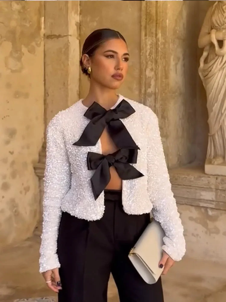 Imani™ | Funkelndes Schleifen-Oberteil