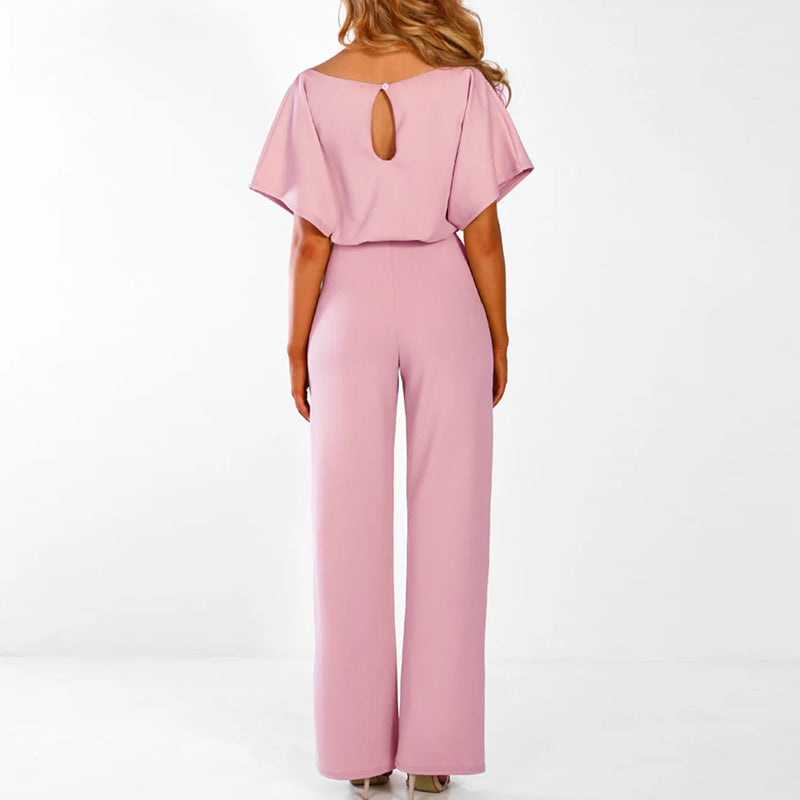 Kaisha - Moderner Jumpsuit mit weitem Bein und Gürtel
