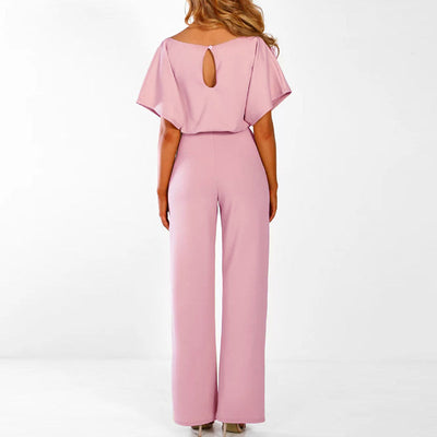 Kaisha - Moderner Jumpsuit mit weitem Bein und Gürtel