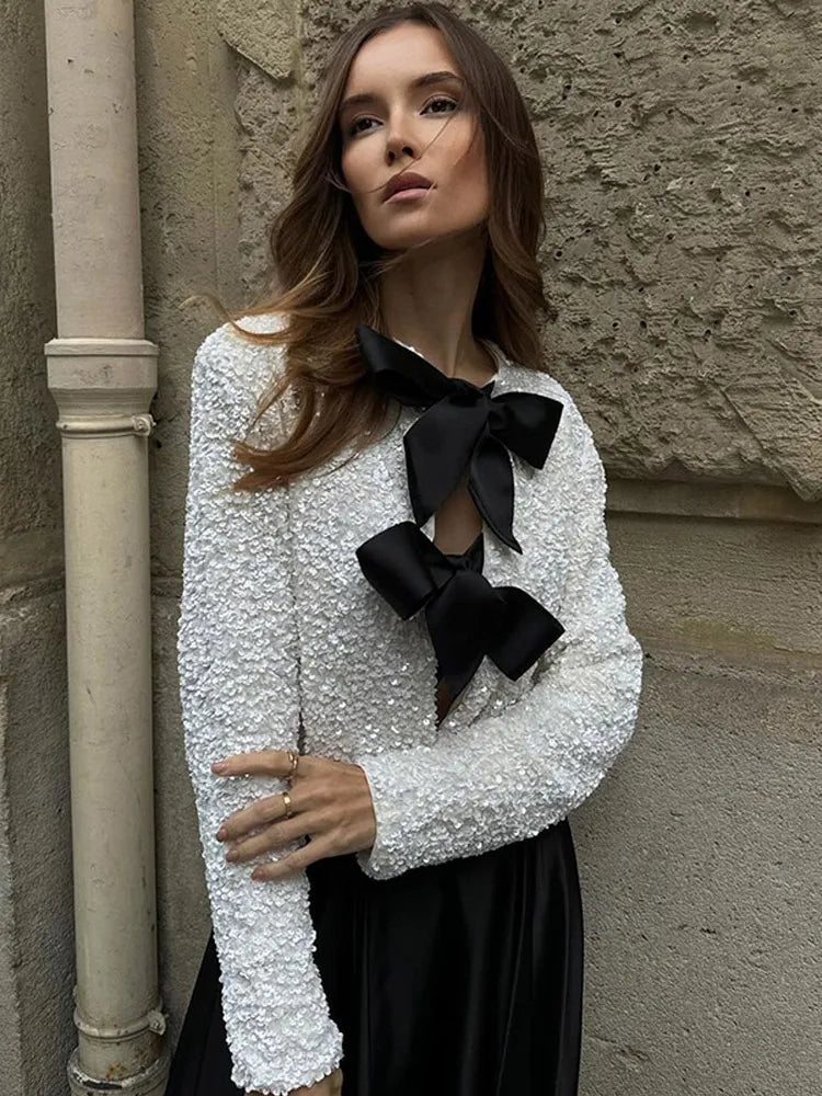 Imani™ | Funkelndes Schleifen-Oberteil