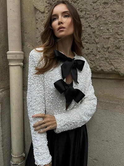 Imani™ | Funkelndes Schleifen-Oberteil