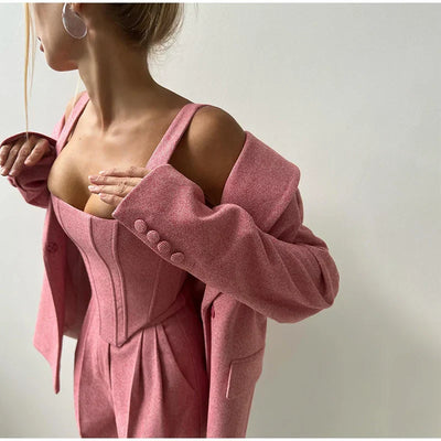 Eleganter Hosenanzug | Korsett-Top & Blazer | Zeitlose Raffinesse