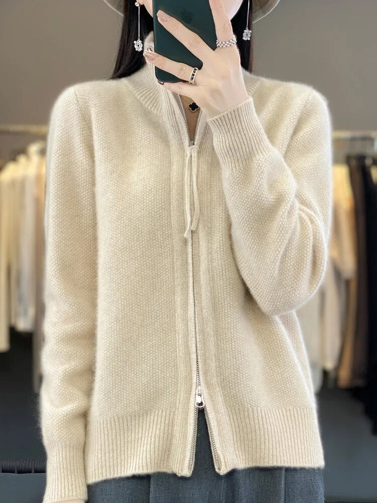 Amelia Gemütlicher Zip-Up Cardigan