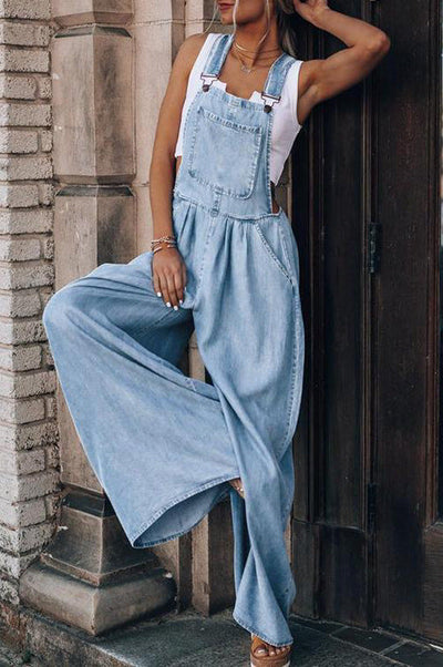 Zelda - Lässig Geschnittener Denim-Jumpsuit Chic