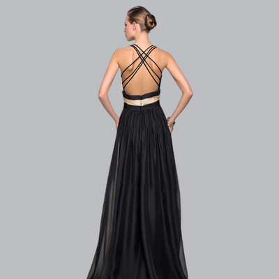 Isabelle™ | Zweifarbiges Maxikleid mit fließendem Stoff