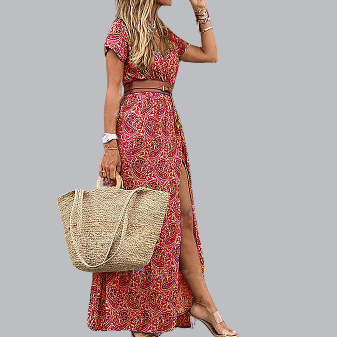 Ludovika™ | Maxi Boho-Kleid mit Gürtel aus hochwertigem Material