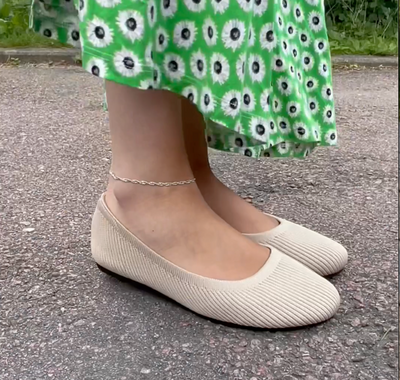 Ballerinas mit Strickstruktur | Rundkappe | Komfortabel & Minimalistisch