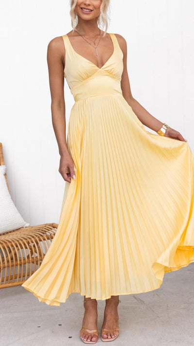 Sommerliches Plissee Maxikleid für Damen – Elegant & Bequem