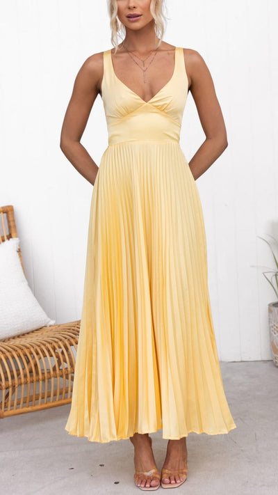 Sommerliches Plissee Maxikleid für Damen – Elegant & Bequem