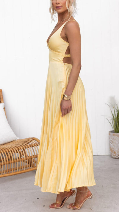 Sommerliches Plissee Maxikleid für Damen – Elegant & Bequem